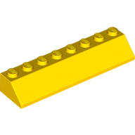 Lego Brick Sloped 45° 2 x 8 / Yellow