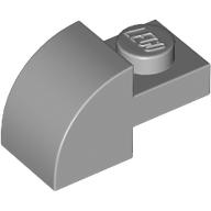 Lego Brick Curved 1 x 2 x 1 with Curved Top / Light Bluish Gray