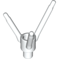 Lego Plant, Flower Stem with Bottom Bar / White