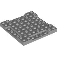 Lego Plate Special 8 x 8 x 2/3 with Four 1 x 4 Recessed Edges / Light Bluish Gray