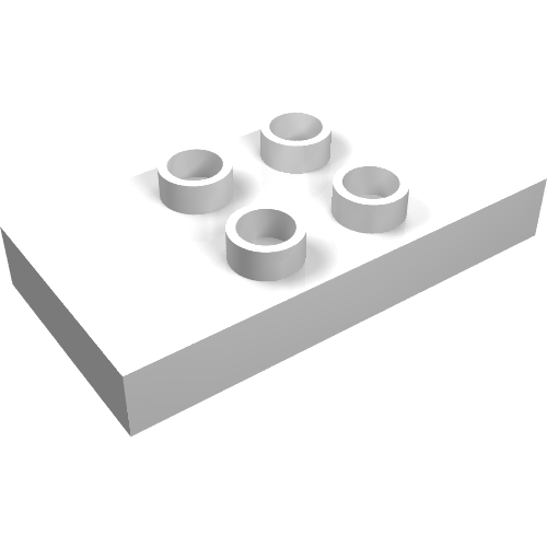Lego Duplo Plate 2 x 4 x 1/2 with 4 Center Studs [Thick] / White
