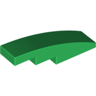 Lego Brick Curved 4 x 1 No Studs [Stud Holder with Symmetric Ridges] / Green