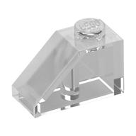 Lego Brick Sloped 45° 2 x 1 with Bottom Pin / Trans-Clear