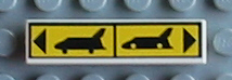 Lego Tile 1 x 4 with Gear Up/Down Pattern (Sticker) - Set 8480