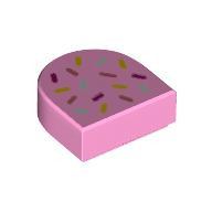 Lego Tile 1 x 1 Half Circle with Sprinkles print