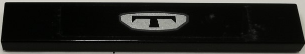 Lego Tile 1 x 6 with Letter T on Silver Background Pattern (Sticker) - Set 9395
