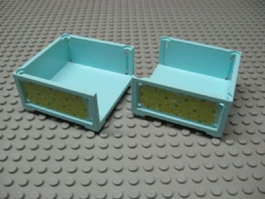 Lego Scala Box 7 x 7 x 3 with 3 Sides with Small Dots Pattern on Both Sides (Stickers) - Set 3119 / Aqua