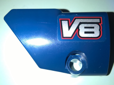 Lego Technic, Panel Fairing # 1 Small Smooth Short, Side A with 'V8' Pattern (Sticker) - Set 41999