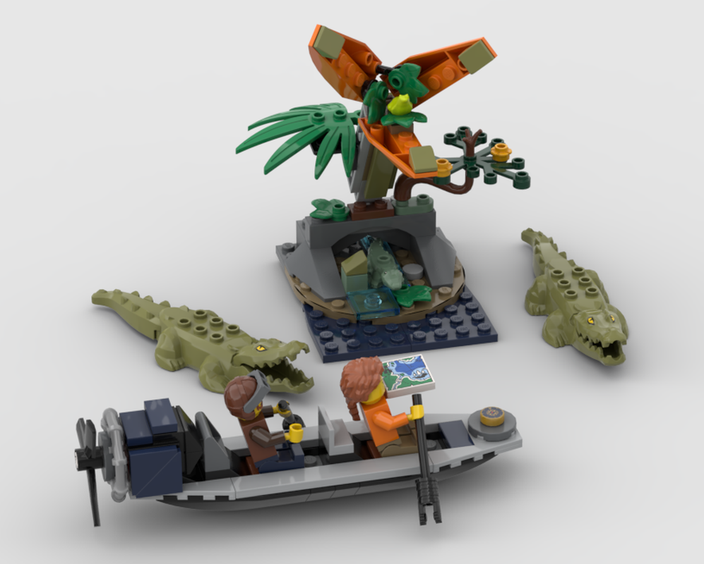 Lego Carnivorous plant and explorers' canoe