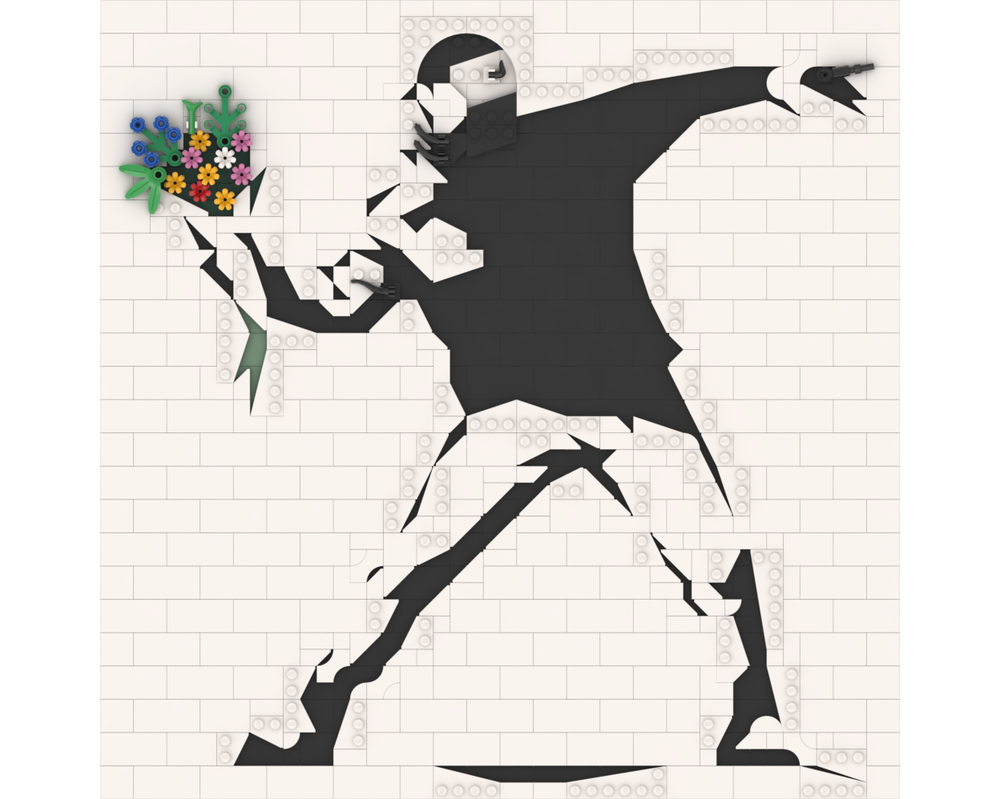 Lego Banksy - Flower Throw
