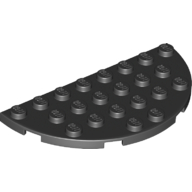 Lego Plate Round Half 4 x 8 / Black