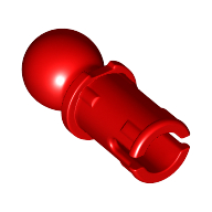 Lego Technic Pin with Friction Ridges Lengthwise and Towball - Round Pin Hole / Red