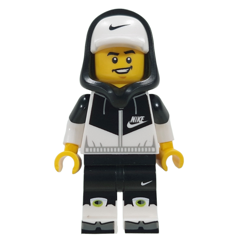 Lego Black/White Nike Outfit, Hood with Cap