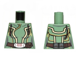 Lego Torso SW Female Jumpsuit with Belt Pattern (Satele Shan) / Sand Green