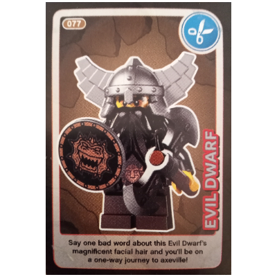 Lego Trading Card, Create The World - Evil Dwarf / [No Color/Any Color]