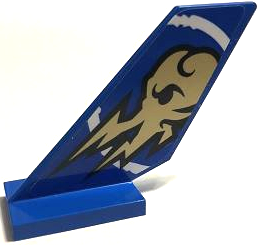 Lego Tail Shuttle with Gold Ninjago Jay Lightning Symbol in White Circle Pattern Model Left Side (Sticker) - Set 70668