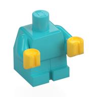 Lego Baby / Toddler Body with Fixed Arms and Yellow Hands / Medium Azure