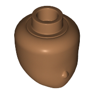 Lego Minidoll Head, Narrow Jawline [Plain] / Medium Nougat