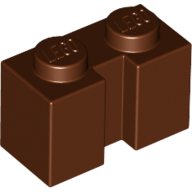 Lego Brick Special 1 x 2 with Groove / Reddish Brown