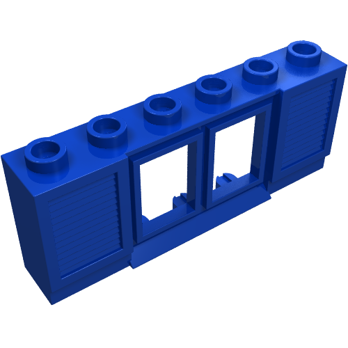 Lego Window 1 x 6 x 2 with Shutters (old type) with Extended Lip, no Glass