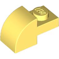 Lego Brick Curved 1 x 2 x 1 with Curved Top / Bright Light Yellow