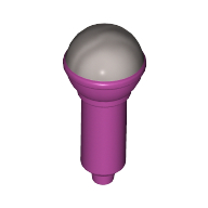 Lego Musical Instrument Microphone with Silver Top Half Screen Print / Magenta