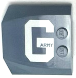 Lego Wedge 4 x 4 x 2/3 Triple Curved with 'ARMY' in White Letter G Pattern Model Left Side (Sticker) - Set 70656