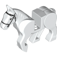 Lego Animal, Horse, Moveable Legs with Black Bridle and Silver Buckles Print