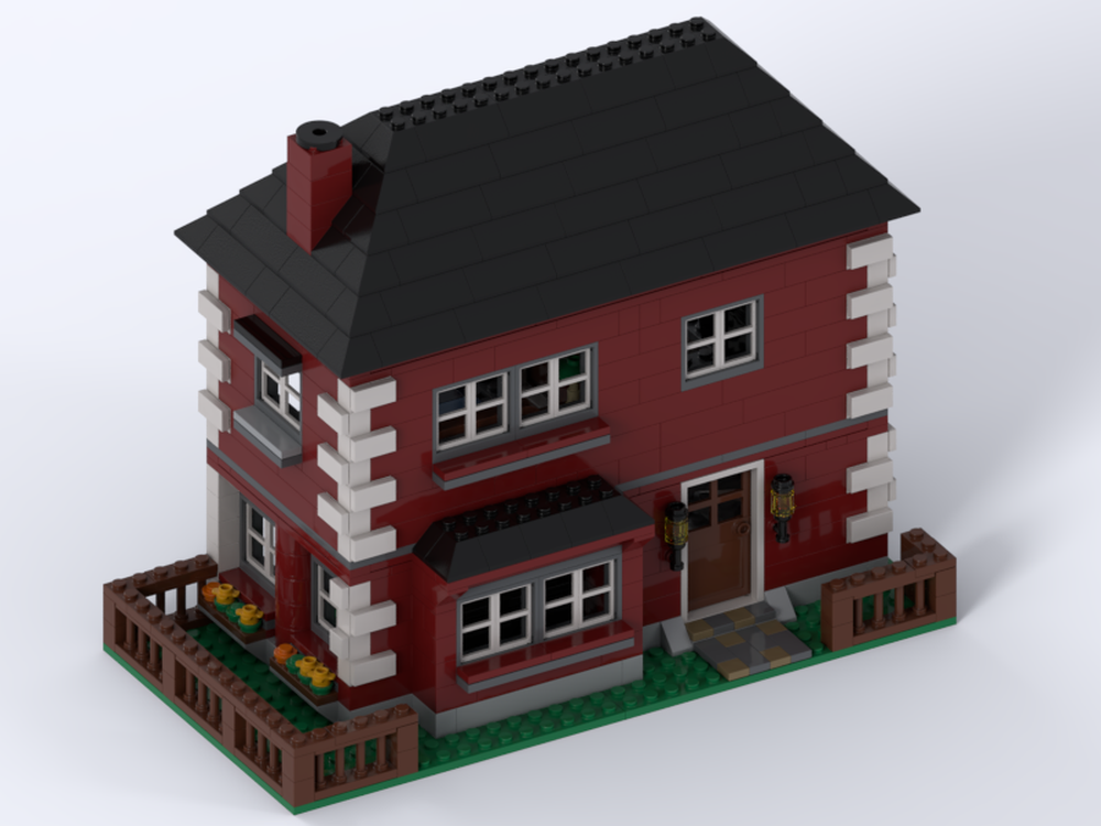 Lego Modular style town villa with interior