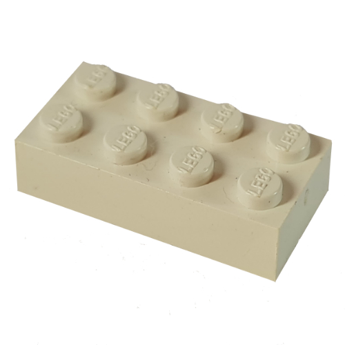 Lego Modulex Brick 2 x 4 with LEGO on Studs / Modulex White