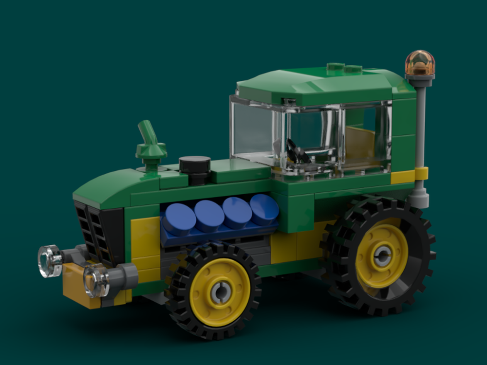Lego tracteur style john deere avec cabine