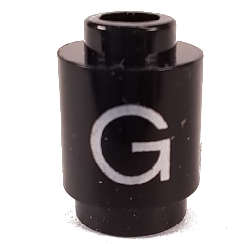 Lego Brick Round 1 x 1 with Letter 'G' Print