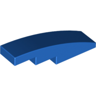 Lego Brick Curved 4 x 1 No Studs [Stud Holder with Symmetric Ridges] / Blue
