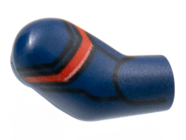 Lego Arm, Right with Red Shoulder Stripe Pattern / Dark Blue