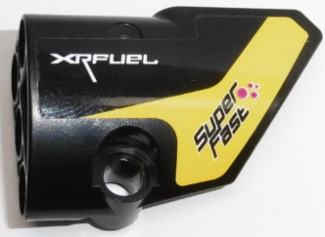 Lego Technic, Panel Fairing # 2 Small Smooth Short, Side B with 'XRFUEL' and 'SUPER FAST' Pattern (Sticker) - Set 42095