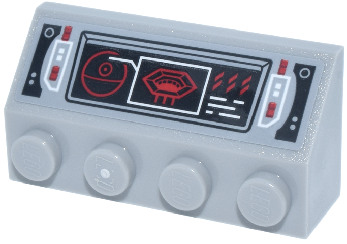 Lego Slope 45 2 x 4 with Black and White Control Panel, Red Buttons, Death Star and Thermal Exhaust Port Pattern (Sticker) - Set 75419
