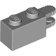 Lego Hinge Brick 1 x 2 Locking with 2 Fingers Horizontal End, 9 Teeth / Light Bluish Gray