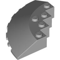 Lego Brick Round Corner 6 x 6 with 33° Slope and Facet Cutout / Light Bluish Gray