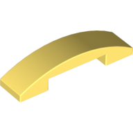 Lego Brick Curved 4 x 1 Double with No Studs / Bright Light Yellow