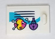 Lego Container, Cupboard 2 x 3 x 2 Door with Locker, Black Vent Lines, Medium Lavender Clam Shell Padlock and Yellow Fish Pattern (Sticker) - Set 41430