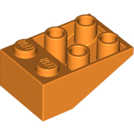 Lego Brick Sloped Inverted 33° 3 x 2, No Connections between Studs, Ovoid Bottom Pin / Orange