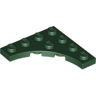 Lego Plate Special 4 x 4 with 3 x 3 Quarter Round Cutout / Dark Green