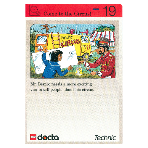 Lego Activity Card, Set 9603, Invention 19 - Come to the Circus!
