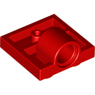Lego Plate Special 2 x 2 with 1 Pin Hole [Complete Underside Rib] / Red