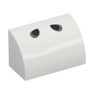 Lego Brick Curved 1 x 2 x 1 No Studs with Two Black Tear Drops (Dry Bones Nostrils) Print