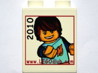 Lego Duplo, Brick 1 x 2 x 2 with www.LEGOclub.com 2010 Max Extending Hand Pattern