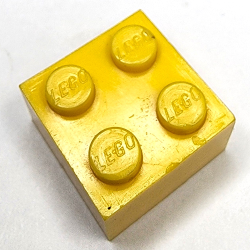 Lego Brick 2 x 2 without Inside Support or Tubes / Yellow