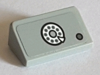 Lego Slope 30 1 x 2 x 2/3 with Telephone Dial and Dark Bluish Gray Button Pattern (Sticker) - Set 75827