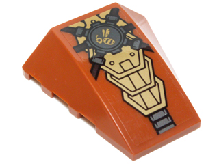 Lego Wedge 4 x 4 Triple Curved No Studs with Gold Mechanical Tiles, Dark Bluish Gray Gear and Bumblebee Pattern (Sticker) - Set 70225