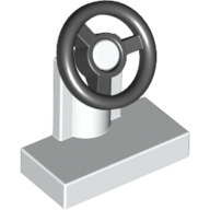 Lego Steering Stand 1 x 2 with Black Steering Wheel / White